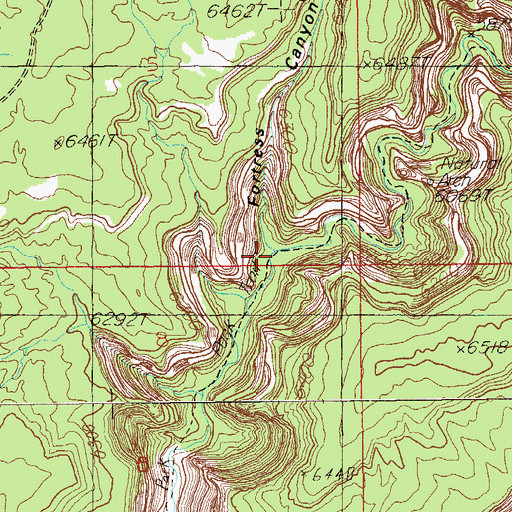 Topographic Map of Fortress Canyon, UT