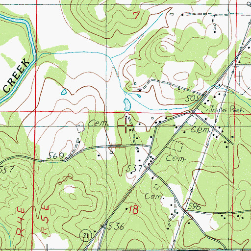 Topographic Map of Grogans Spring, AL