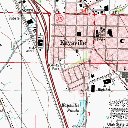Topographic Map of Gailey Park, UT