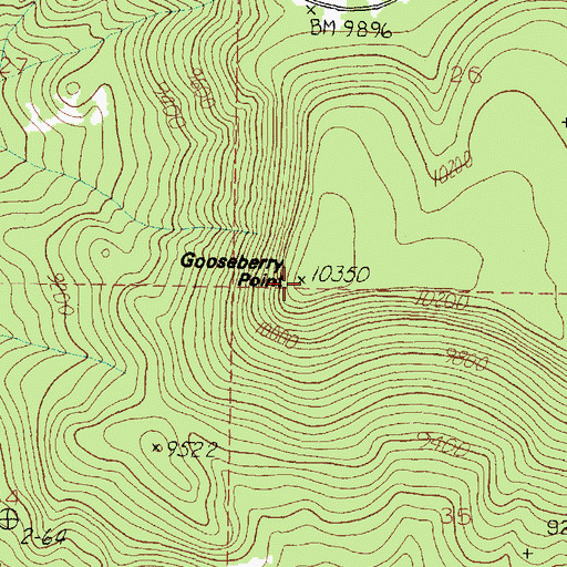 Topographic Map of Gooseberry Point, UT