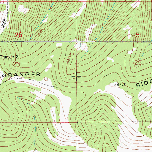 Topographic Map of Granger Ridge, UT