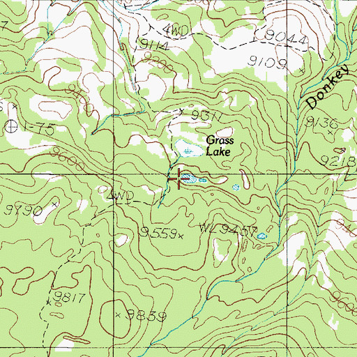 Topographic Map of Grass Lake, UT