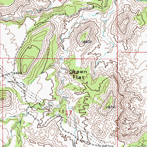 Topographic Map of Green Flat, UT