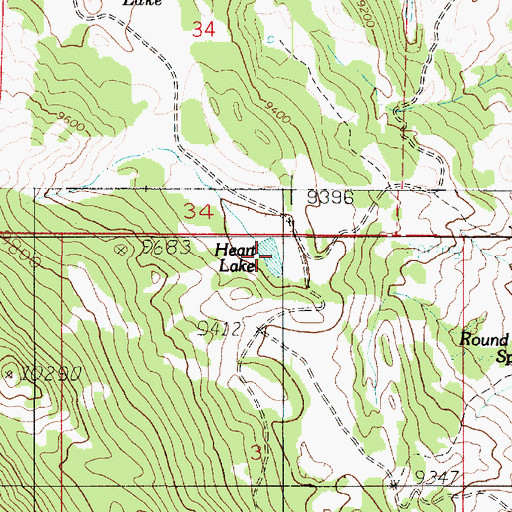 Topographic Map of Heart Lake, UT