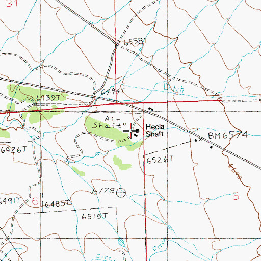 Topographic Map of Hecla Shaft, UT