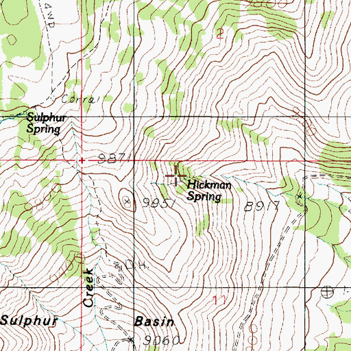 Topographic Map of Hickman Spring, UT