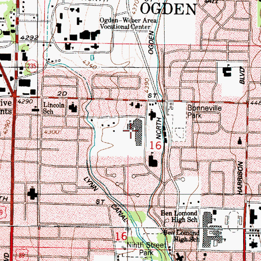 Topographic Map of Highland Junior High School, UT