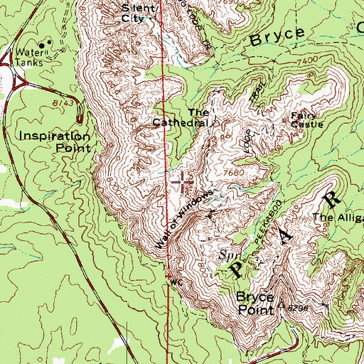 Topographic Map of Hindu Temples, UT