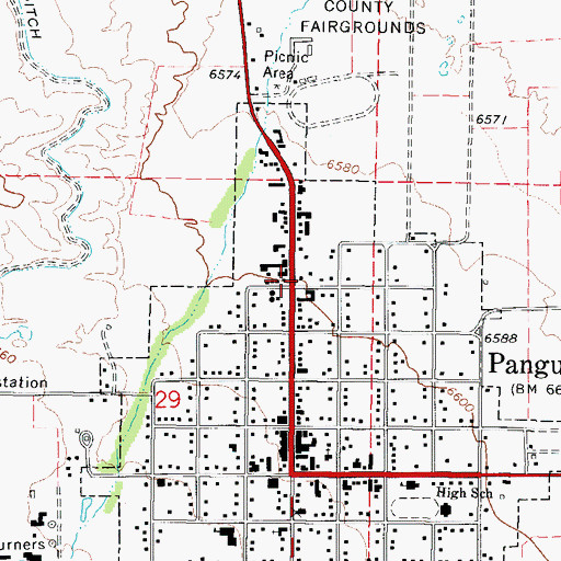 Topographic Map of Hitch-N-Post Campground, UT