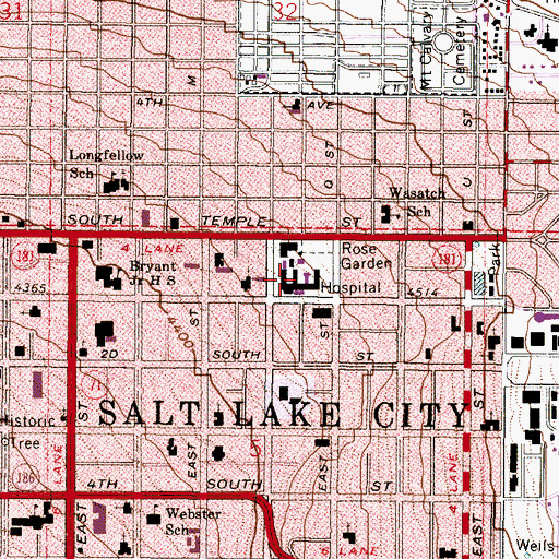 Topographic Map of Salt Lake Regional Medical Center, UT