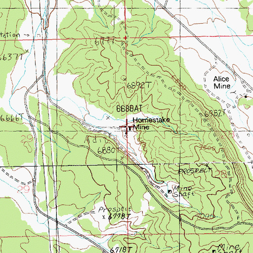 Topographic Map of Homestake Mine, UT