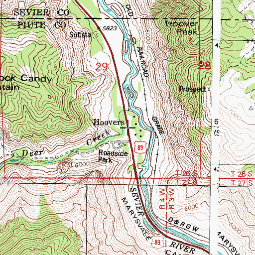 Topographic Map of Hoovers, UT
