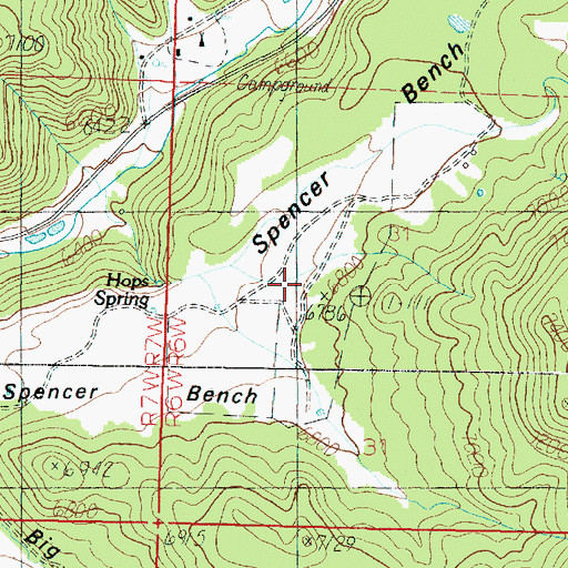 Topographic Map of Hops Spring, UT
