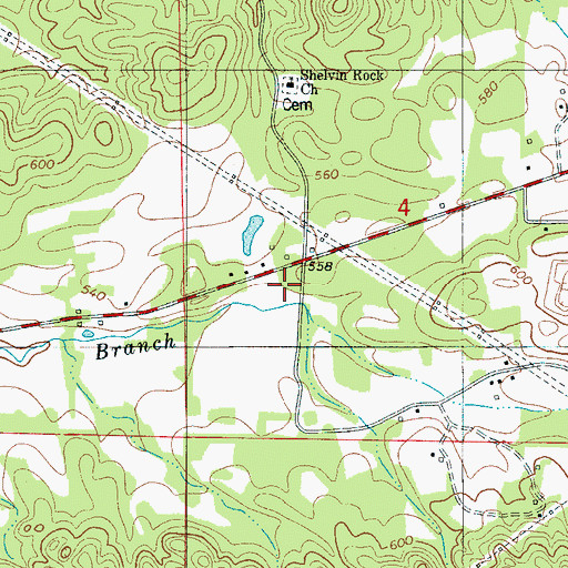 Topographic Map of Hill Springs (historical), AL