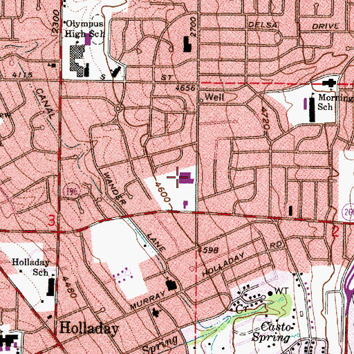 Topographic Map of Howard R Driggs Elementary School, UT