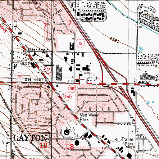 Topographic Map of Humana Hospital Davis North, UT