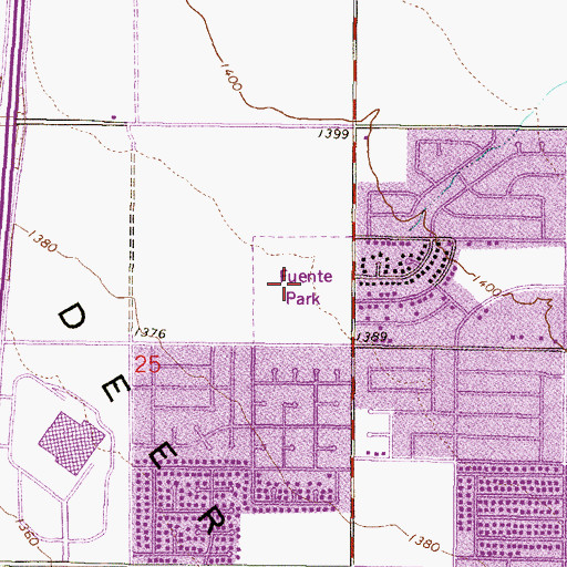 Topographic Map of Fuenle Park, AZ