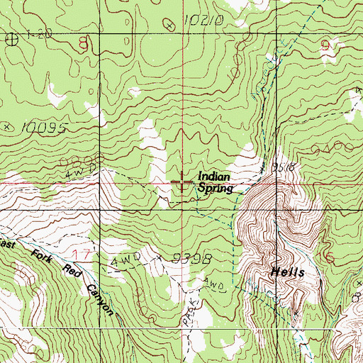 Topographic Map of Indian Spring, UT