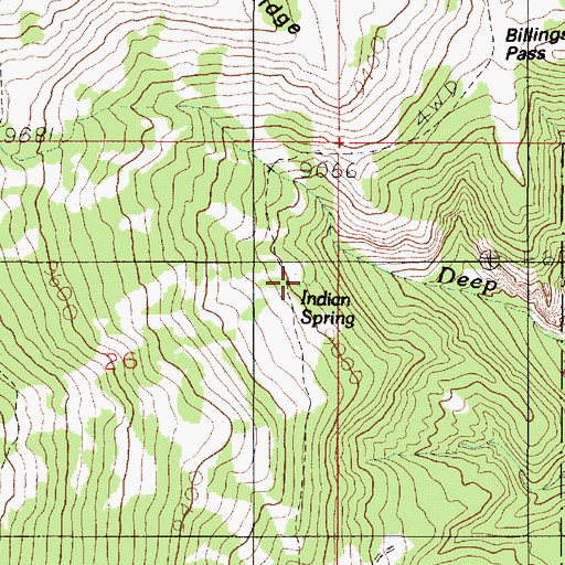 Topographic Map of Indian Spring, UT