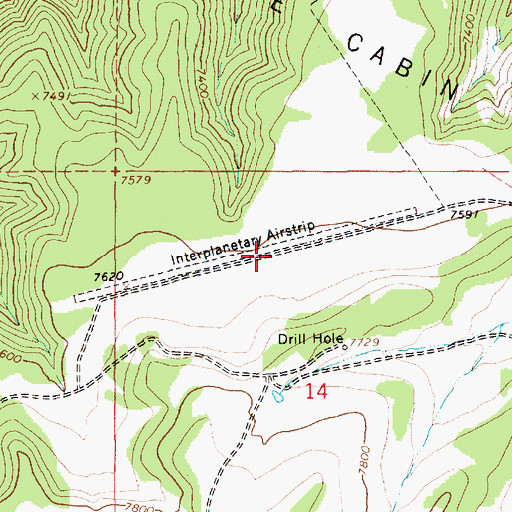Topographic Map of Interplanetary Airstrip (historical), UT