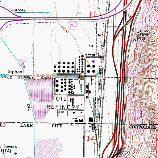 Topographic Map of J D McNeil Construction Inc Heliport, UT