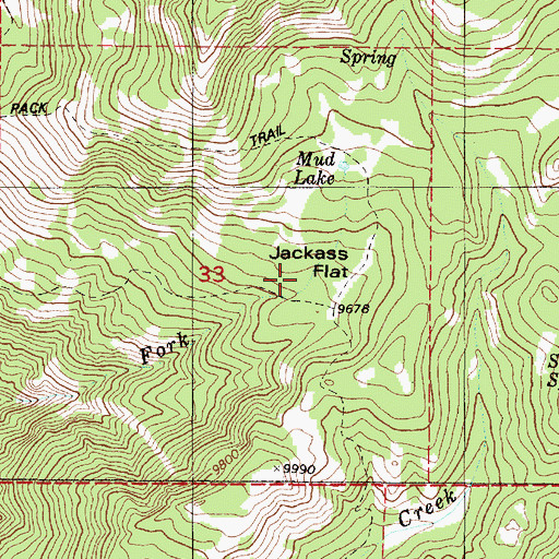 Topographic Map of Jackass Flat, UT