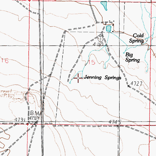 Topographic Map of Jenning Springs, UT