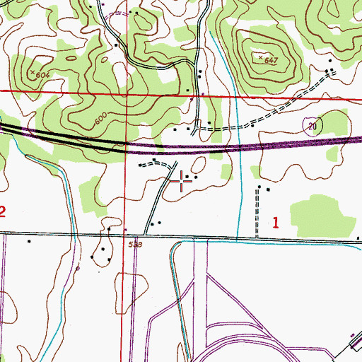 Topographic Map of Hollingworths School (historical), AL