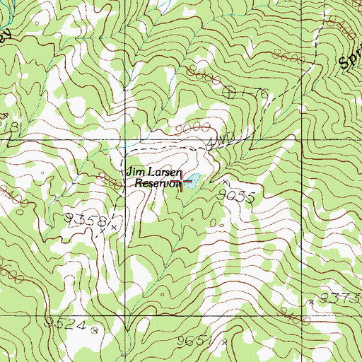 Topographic Map of Jim Larson Reservoir, UT