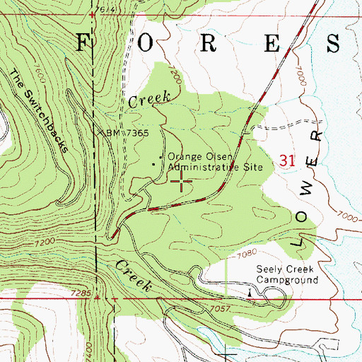 Topographic Map of Joes Valley Campground, UT