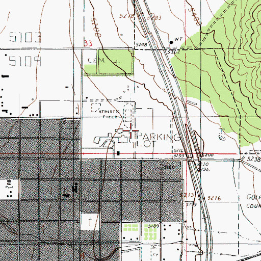 Topographic Map of Juab High School, UT