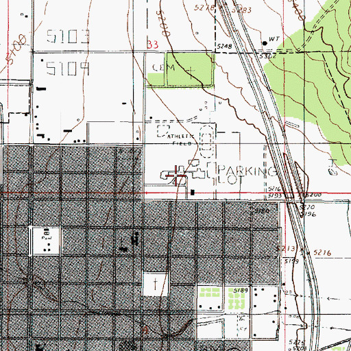 Topographic Map of Juab Junior High School, UT