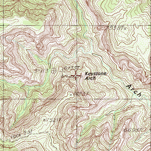 Topographic Map of Keystone Arch, UT