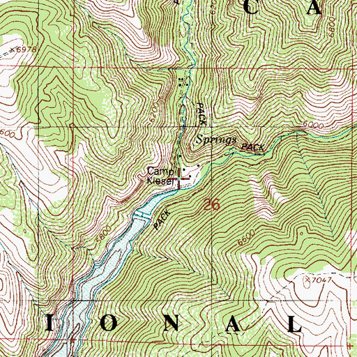 Topographic Map of Camp Kiesel, UT