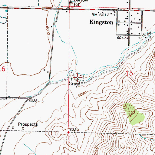 Topographic Map of Kingston Cemetery, UT
