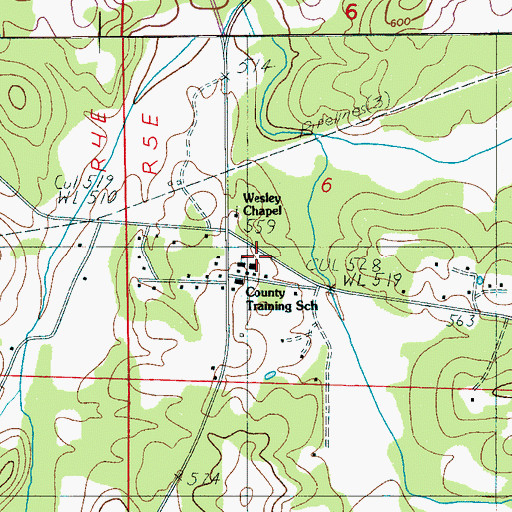 Topographic Map of Howells Cove, AL