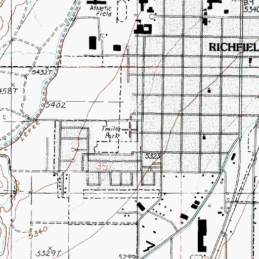 Topographic Map of KOA Campground, UT