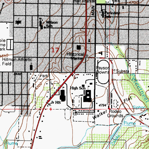 Topographic Map of L and J RV Park, UT