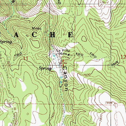 Topographic Map of La Plata (historical), UT