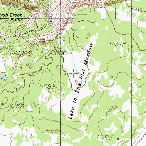Topographic Map of Lake in the Flat Meadow, UT