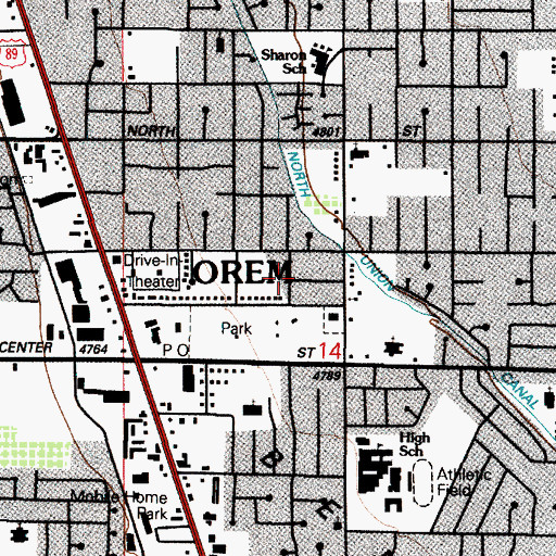 Topographic Map of Lake View Cemetery, UT