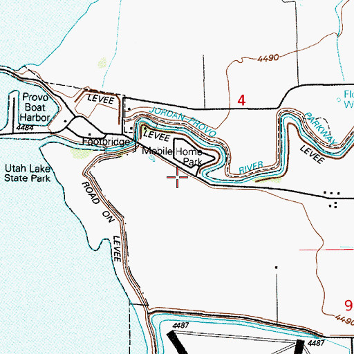 Topographic Map of Lakeside Campground, UT