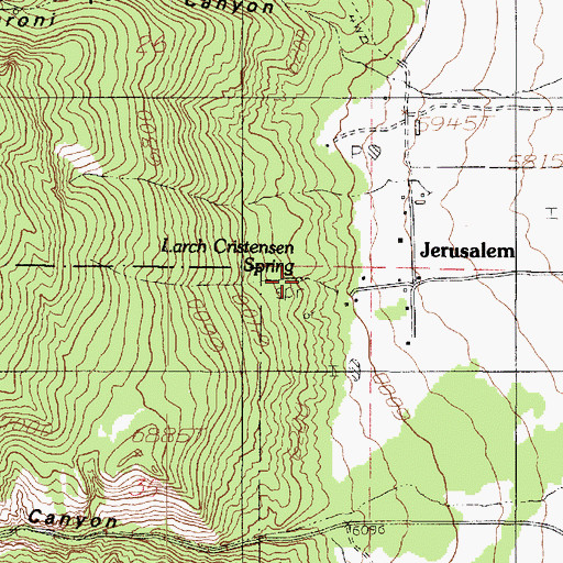 Topographic Map of Larch Cristensen Spring, UT