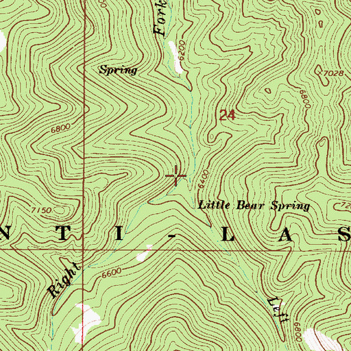 Topographic Map of Left Fork Right Fork, UT