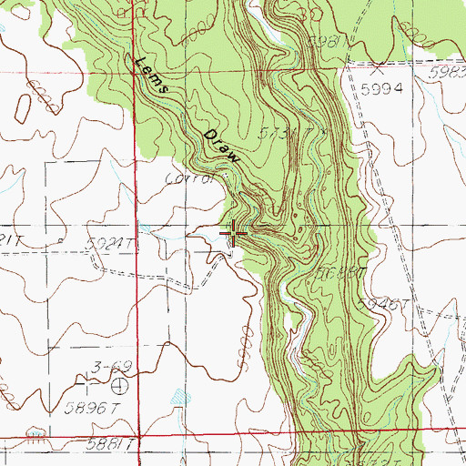 Topographic Map of Lems Draw, UT