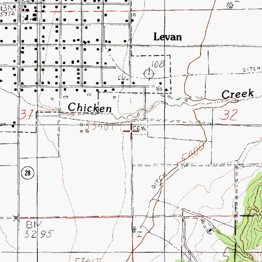Topographic Map of Levan Cemetery, UT