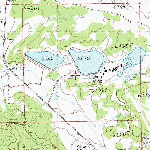 Topographic Map of Lisbon Mine, UT