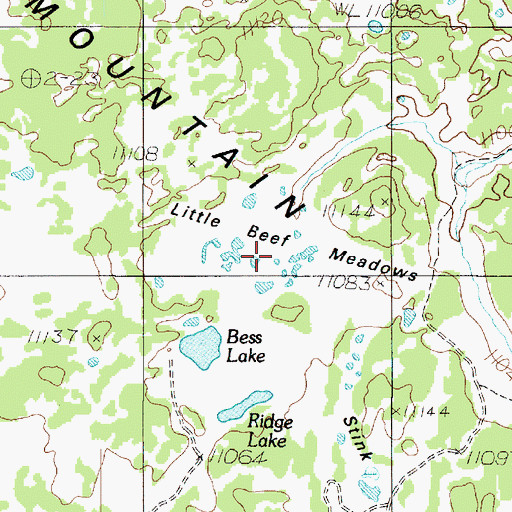 Topographic Map of Little Beef Meadows, UT