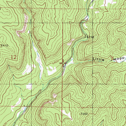 Topographic Map of Little Hopp Canyon, UT