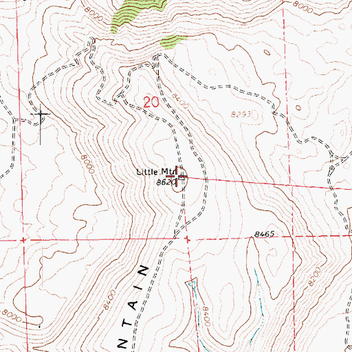 Topographic Map of Little Mountain Overlook, UT